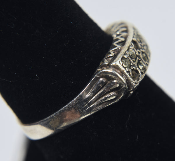 Sterling Silver Marcasite Ring - Size 7