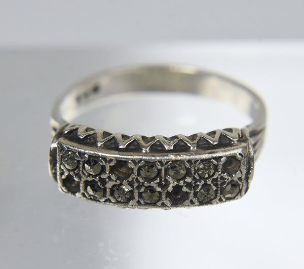 Sterling Silver Marcasite Ring - Size 7