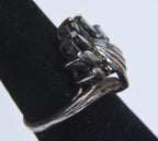 Vintage Sterling Silver Marquise Cut Sapphire Ring - Size 6.5