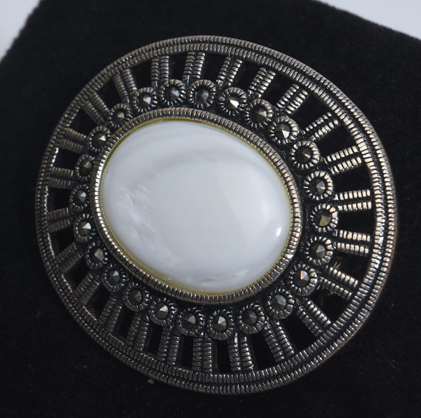 Sterling Silver Mother of Pearl Brooch