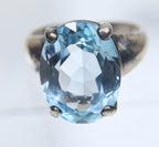 Sterling Silver Blue Topaz Ring - Size 7.75