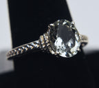 Sterling Silver Ring with Very Light Yellow Stone - Size 9