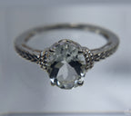 Sterling Silver Ring with Very Light Yellow Stone - Size 9