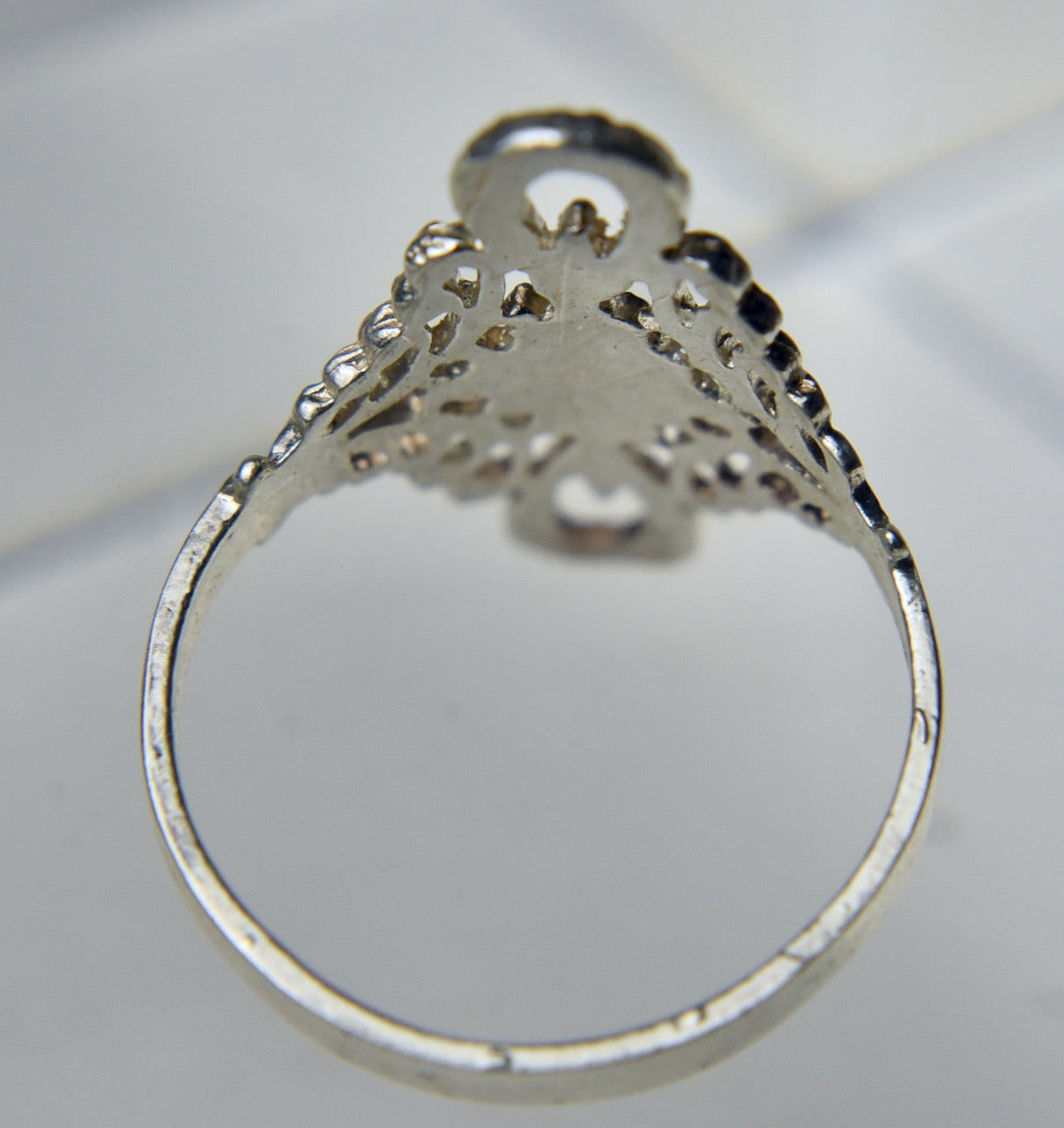 Sterling Silver Pierced Branch Design Ring - Size 7