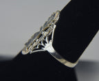 Sterling Silver Pierced Cartouche Design Ring - Size 7 and 7.25