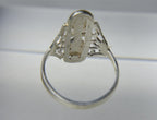Sterling Silver Pierced Cartouche Design Ring - Size 7 and 7.25