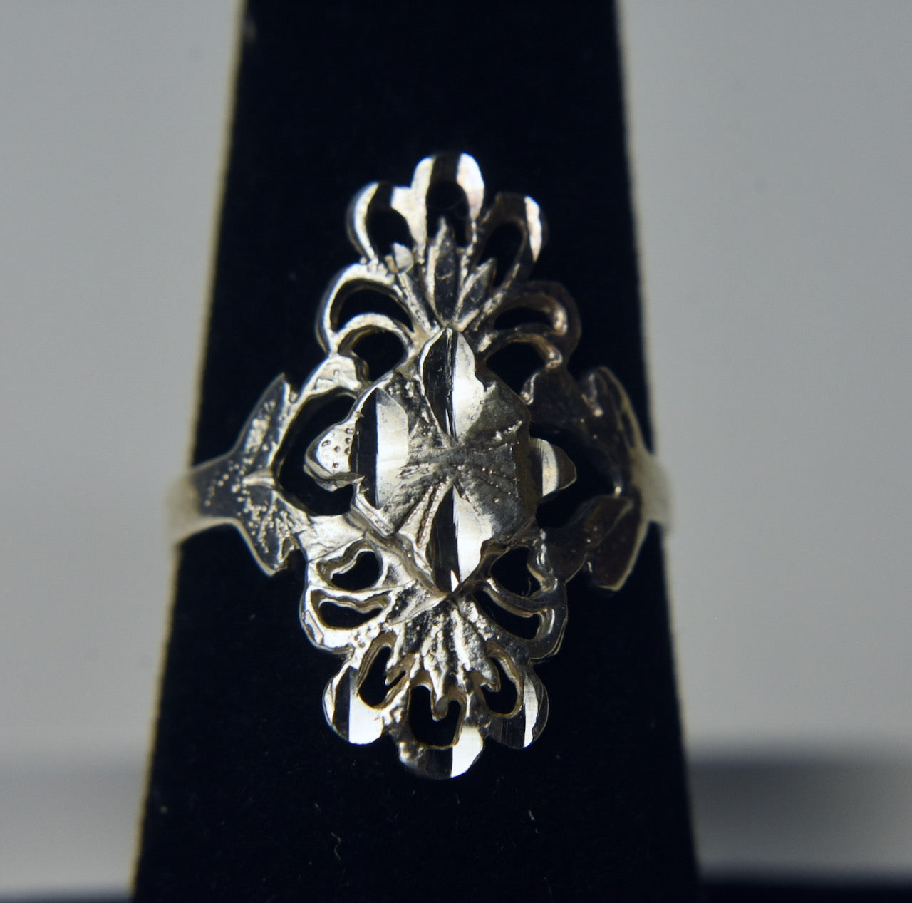 Sterling Silver Pierced Design and Laser Cut Ring