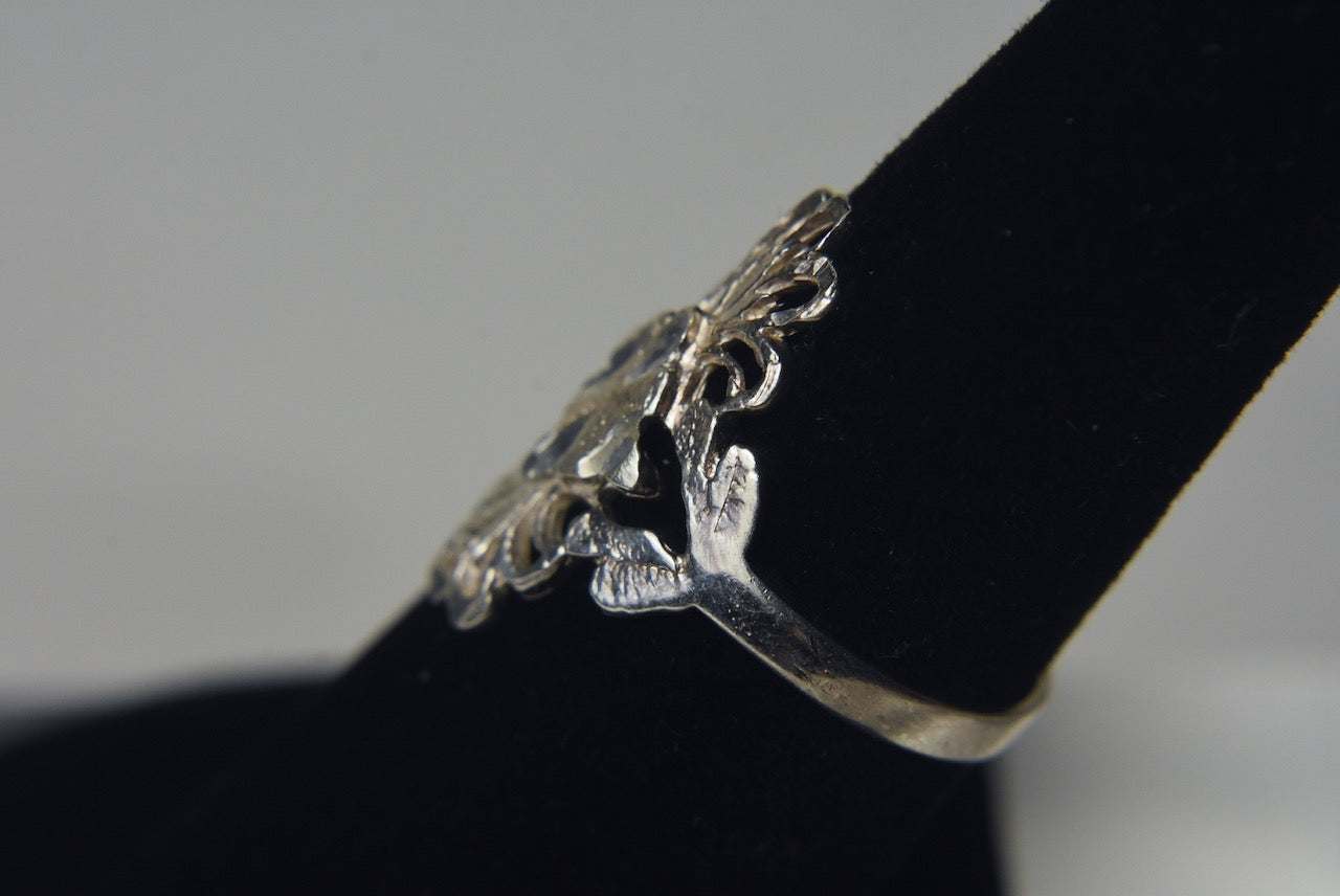 Sterling Silver Pierced Design and Laser Cut Ring