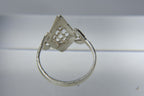 Sterling Silver Pierced Diamond Design Ring - Size 6.75 and 7
