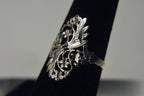 Sterling Silver Pierced Floral Motif Ring - Size 6.75 and 7