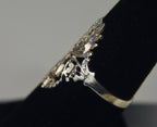Sterling Silver Pierced Floral Motif Ring - Size 6.75 and 7