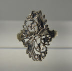 Sterling Silver Pierced Floral Motif Ring - Size 6.75 and 7