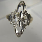 Sterling Silver Pierced Oval Design Ring - Size 7