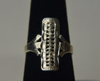 Sterling Silver Pierced Rectangular Design Ring