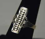 Sterling Silver Pierced Rectangular Design Ring