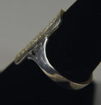 Sterling Silver Pierced Rectangular Design Ring