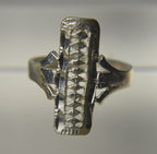 Sterling Silver Pierced Rectangular Design Ring