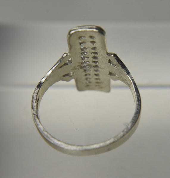 Sterling Silver Pierced Rectangular Design Ring
