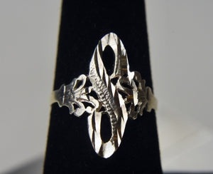 Sterling Silver Pierced "S" Shape Ring - Sizes 6.75 and 7