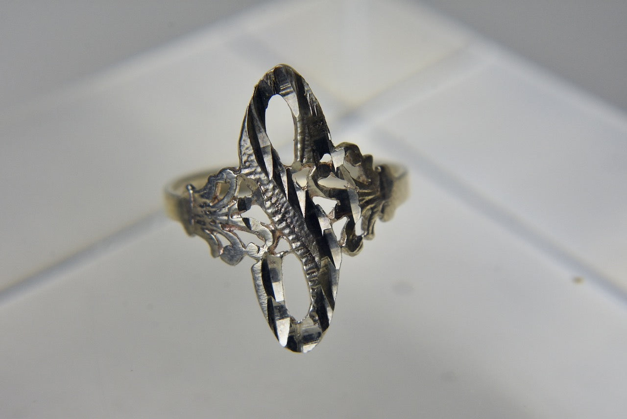 Sterling Silver Pierced "S" Shape Ring - Sizes 6.75 and 7