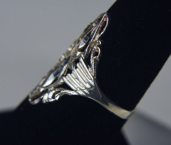Sterling Silver Pierced Starburst Design Ring
