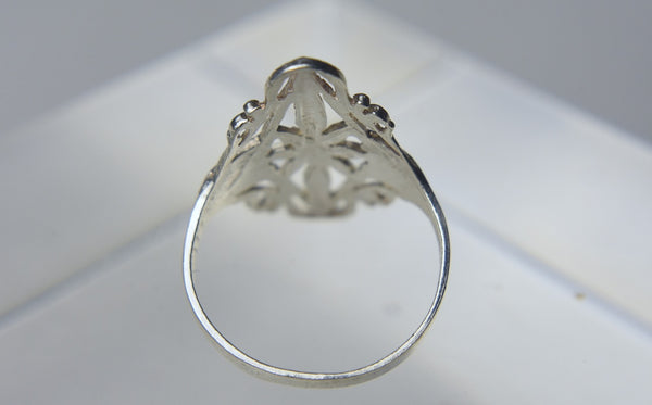 Sterling Silver Pierced Starburst Design Ring