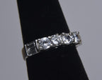 Sterling Silver Rhinestone Ring - Size 6