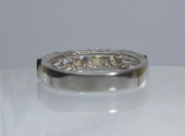 Sterling Silver Rhinestone Ring - Size 6