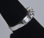 Sterling Silver Rhinestone Ring - Size 6