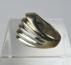 Ridged Angled Sterling Silver Ring - Size 6.75