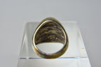 Ridged Angled Sterling Silver Ring - Size 6.75