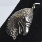 Vintage Sterling Silver Screeching Eagle Head Pendant