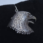 Vintage Sterling Silver Screeching Eagle Head Pendant