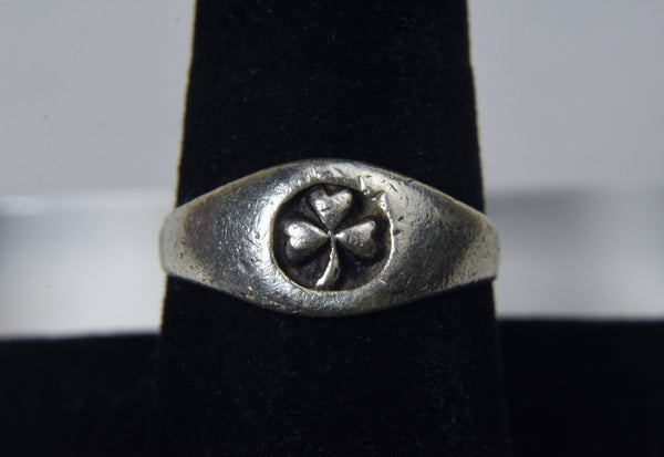 Sterling Silver Shamrock Ring - Size 8.5