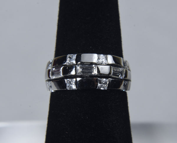 Polished Sterling Silver Cubic Zirconia Ring - Size 5.25