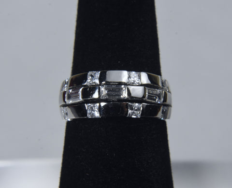 Polished Sterling Silver Cubic Zirconia Ring - Size 5.25