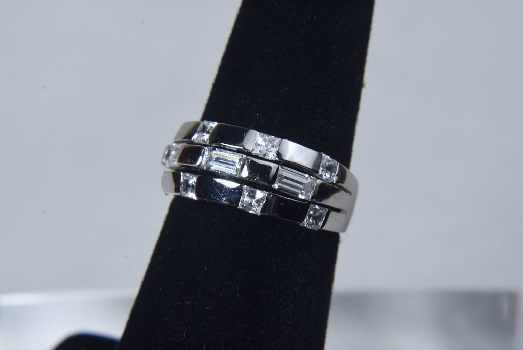 Polished Sterling Silver Cubic Zirconia Ring - Size 5.25