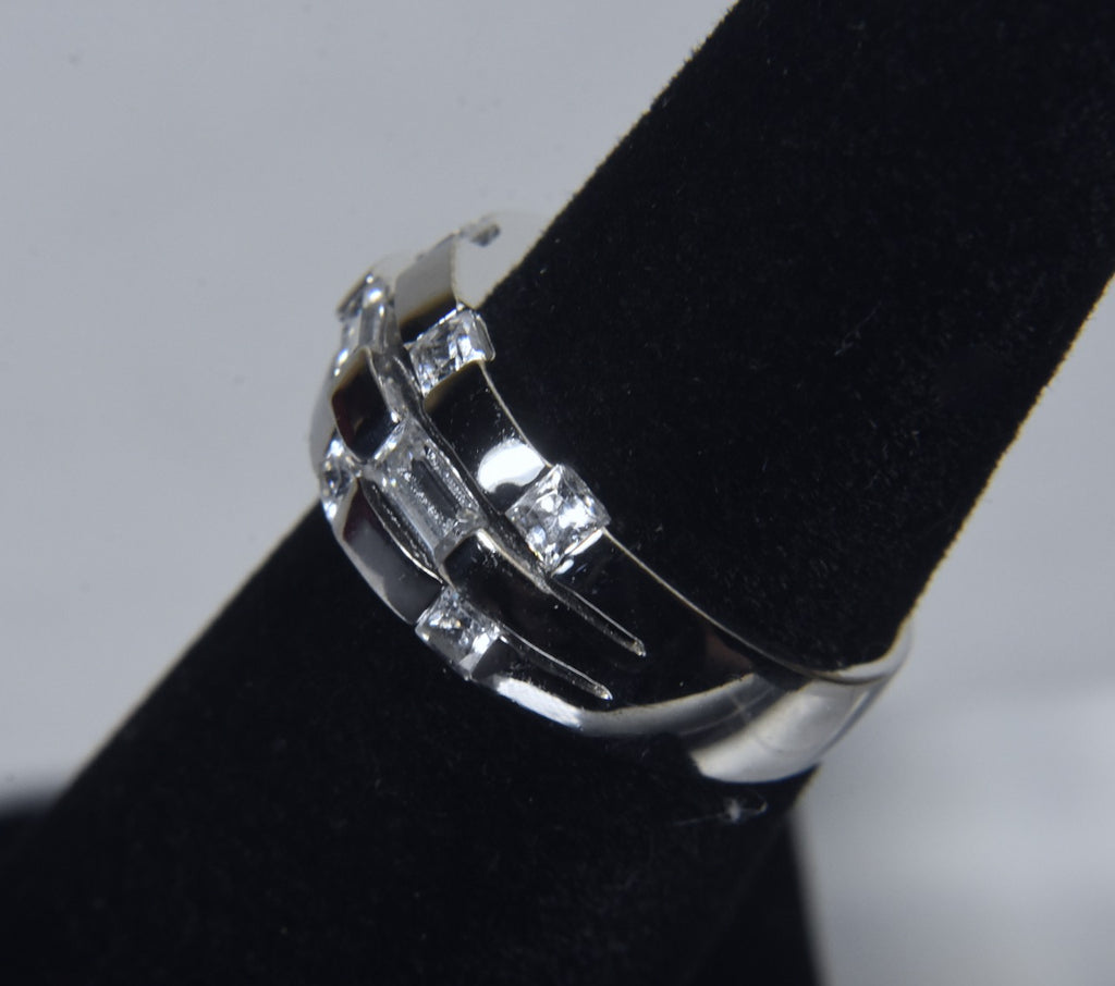 Polished Sterling Silver Cubic Zirconia Ring - Size 5.25