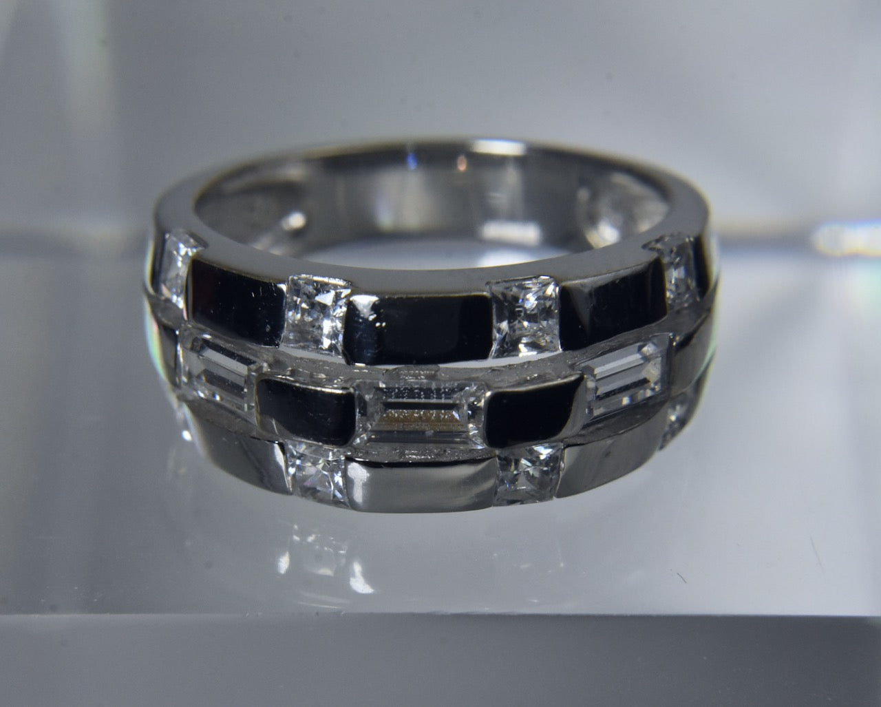 Polished Sterling Silver Cubic Zirconia Ring - Size 5.25