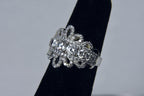 Sterling Silver Cubic Zircnia Ribbon Ring - Size 4.25