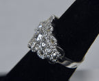 Sterling Silver Cubic Zircnia Ribbon Ring - Size 4.25
