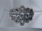 Sterling Silver Cubic Zircnia Ribbon Ring - Size 4.25