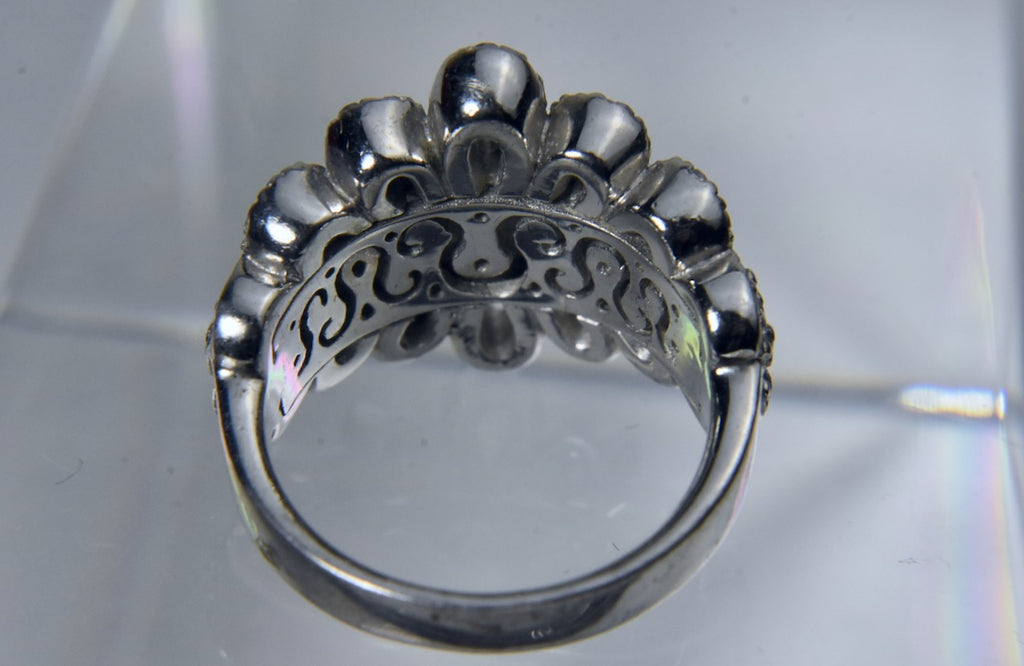 Sterling Silver Cubic Zircnia Ribbon Ring - Size 4.25