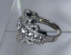 Sterling Silver Cubic Zircnia Ribbon Ring - Size 4.25