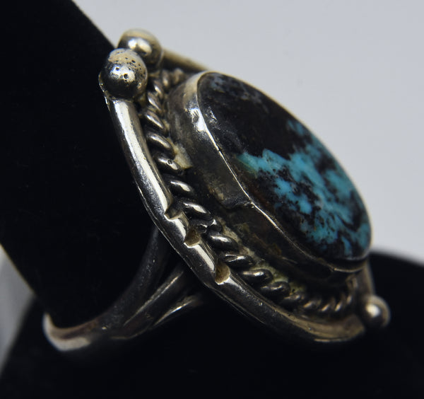 Silver Turquoise Ring - Size 9.5