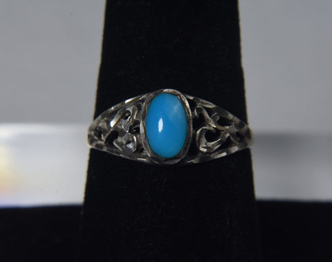 Sterling Silver Turquoise Ring - Size 7.75