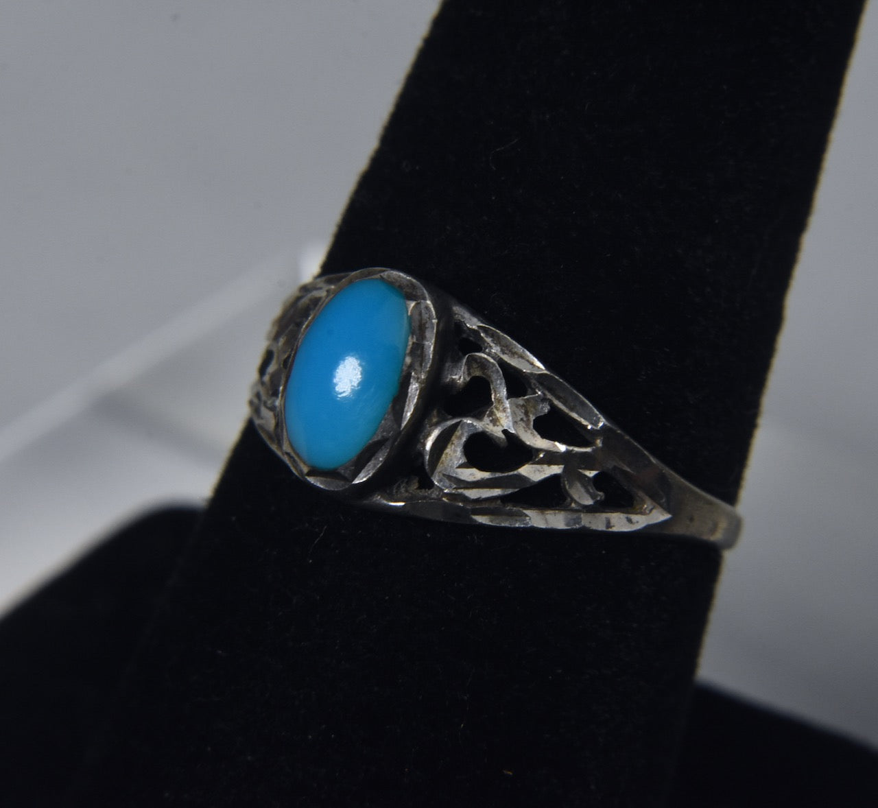Sterling Silver Turquoise Ring - Size 7.75