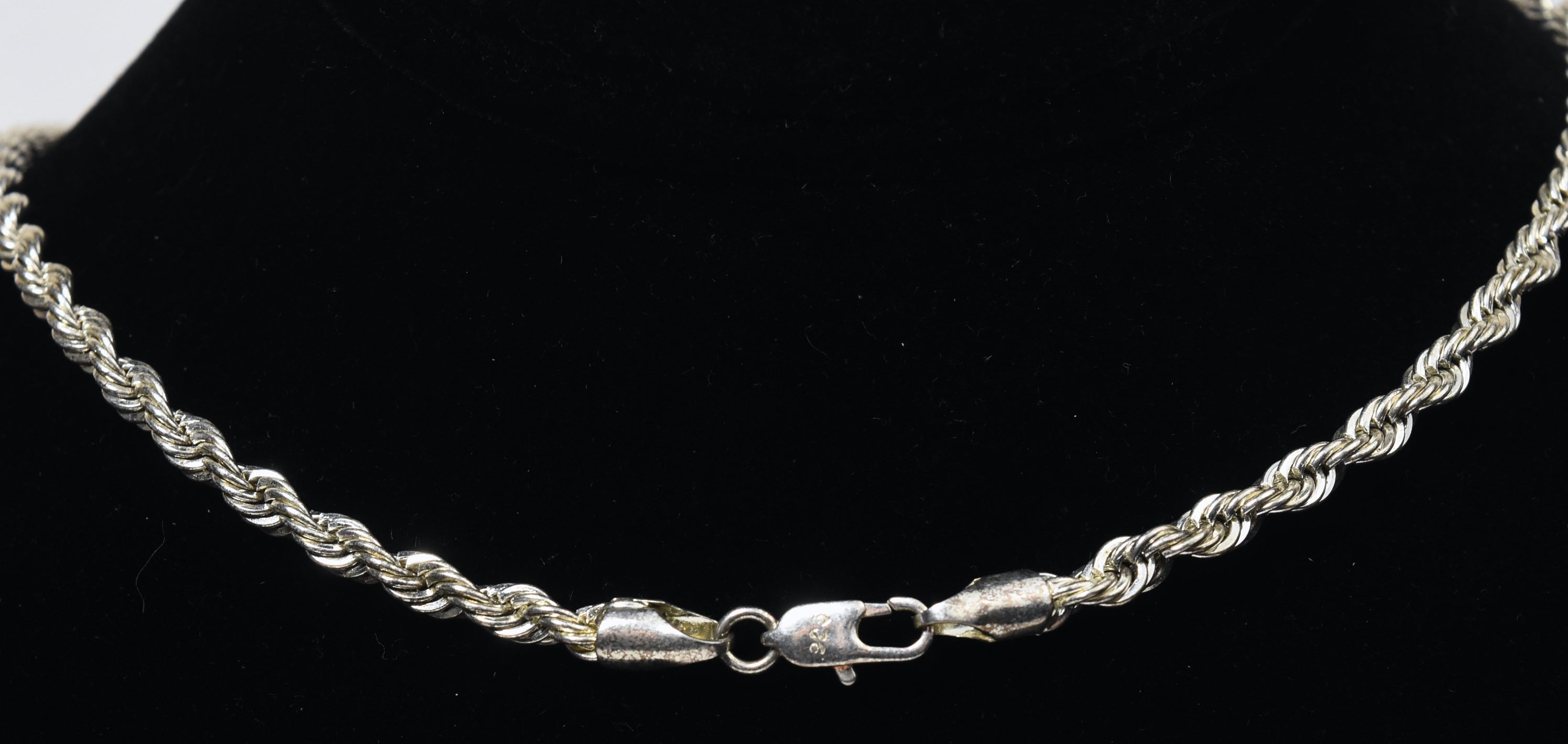 Sterling Silver Twist Rope Link Chain Necklace - 24"