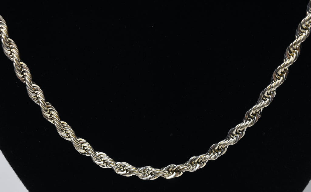 Sterling Silver Twist Rope Link Chain Necklace - 24"