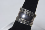 Sterling Silver Wide Band Braided Design Ring - Size 6